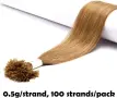 40 см човешка коса екстеншъни U-tip с кератин – 100% Remy, 0.5g x 200 нишки, 100g (прави) Pre Bonded, снимка 3