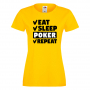 Дамска тениска Poker,Eat,Sleep,Peker,Anime,Repeat,Ядене,Спане,Игра,карти,покер, снимка 7
