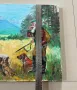 Картина Венелин Петров “Ловец с куче” масло върху платно, снимка 7