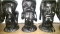  Дървени Африкански   статуетки 5 броя, снимка 1 - Колекции - 22443810
