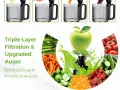 Чисто Нова Бавнопресоваща Сокоизстисквачка Cold Press Juicer YASHE (127 mm Голям Отвор)  , снимка 11