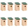 vidaXL Къщички за птички, 8 бр, дървени, 12x12x22 см, снимка 1