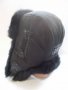 Заешка ушанка черен косъм,лукс-55, снимка 3