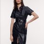 Нова с етикет черна кожена рокля ZARA S, снимка 4