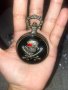 NOUSEG винтидж гравиран Пиратски джобен кварцов часовник + верижка , снимка 5