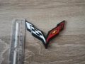 Chevrolet Corvette емблема черно с бяло, снимка 3