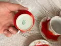 Винтидж порцеланов сервиз „Красный бутон“ – Барановка, СССР, 15 части, снимка 2
