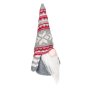 Коледна фигура, Гном  с жакартова шапка 25 см, Сив, снимка 2