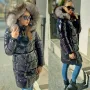 Дълго яке с естествен пух от Лисица City Angels Jeans от S до 5XL, снимка 4