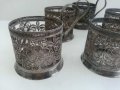 Руски посребрени стакани подстакани филигран, снимка 2