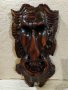 Стара маска дърворезба от миналия век-перфектна, от масивно дърво, снимка 1 - Антикварни и старинни предмети - 29225745
