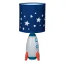 Детска настолна лампа, 3D ракета,14x14x31см, Синя, снимка 1