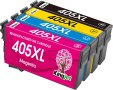 KINGJET 405XL Мастилени касети за принтер за Epson 405 405XL за Workforce Pro WF-3820 WF-4820