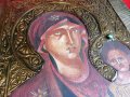 Уникална Голяма Рисувана ИКОНА Девата и Младенеца, снимка 3