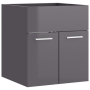 vidaXL Долен шкаф за мивка, сив гланц, 41x38,5x46 см, ПДЧ（SKU:804646