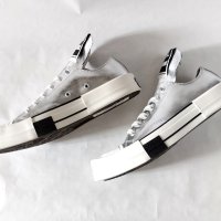 НОВИ Converse x RICK OWENS DRKSHDW TURBODRK LOW Silver/ Egret/ Black Унисекс Кецове Номер 41,5 /26см, снимка 4 - Кецове - 44475229