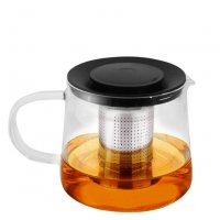 Стъклена кана за чай с цедка,термоустойчиво стъкло Елеком ЕК-ТР100-1000мл., снимка 4 - Аксесоари за кухня - 39295656