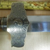 Китайски кортик кама с дървена кания и инкрустирана дръжка, снимка 9 - Ножове - 37081353