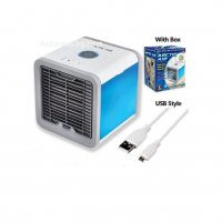 Мини Климатик , въздушен охладител USB охлаждане , овлажняване на въздуха с Led диодно осветлен, снимка 3 - Аксесоари и консумативи - 29676615
