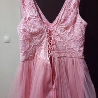 Официална рокля с тюл и дантела в розово, снимка 2 - Рокли - 39739906