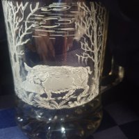 Кристална халба с ловни мотиви, снимка 7 - Чаши - 39725909