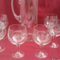стари стъклени чаши и кана , снимка 8 - Антикварни и старинни предмети - 19070709