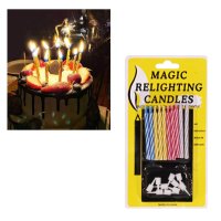 4513 Магически негаснещи свещи за торта, 10 броя, снимка 1 - Други стоки за дома - 44445909