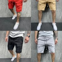 Улични мъжки къси ежедневни карго панталони с много джобове, 4цвята - 023, снимка 1 - Къси панталони - 40851314