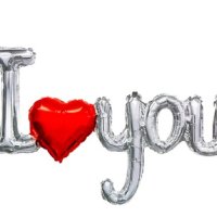 I Love You ❤ сребрист сърце надпис балон фолио фолиев балон хелий или въздух свети валентин, снимка 1 - Други - 40647434