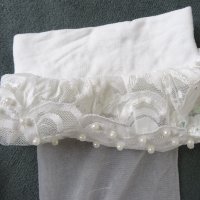 S снежнобели еротични чорапи с перли и пайети, снимка 12 - Бельо - 42515593