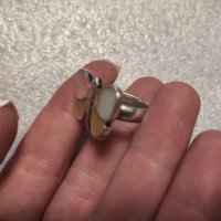 Сребърен пръстен Седефена пеперуда (136), снимка 8 - Пръстени - 40582028