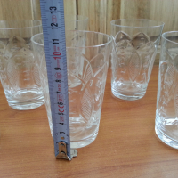 Стъклени чаши с гарафа  гравирани , снимка 6 - Антикварни и старинни предмети - 36401849