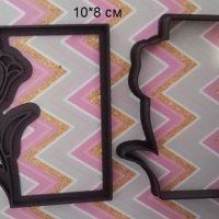 Лале с рамка Картичка пластмасов резец форма за сладки тесто фондан бисквитки украса торта декор, снимка 1 - Форми - 31943354