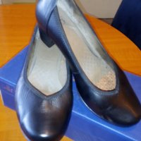 Caprice черни дамски кожени обувки черни №38 H и стелка 25см, снимка 2 - Дамски обувки на ток - 29150751
