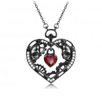 Колие със сърце и рубин, снимка 5 - Колиета, медальони, синджири - 35363719
