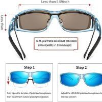 Слънчеви очила URUMQI над диоптрични очила, поляризирана UV 400 защита, снимка 5 - Слънчеви и диоптрични очила - 42281789