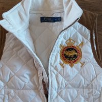 Polo Ralph Lauren Equestrian Vest Suede Trim White Quilted Full Zip - страхотен дамски елек , снимка 3 - Елеци - 42925510