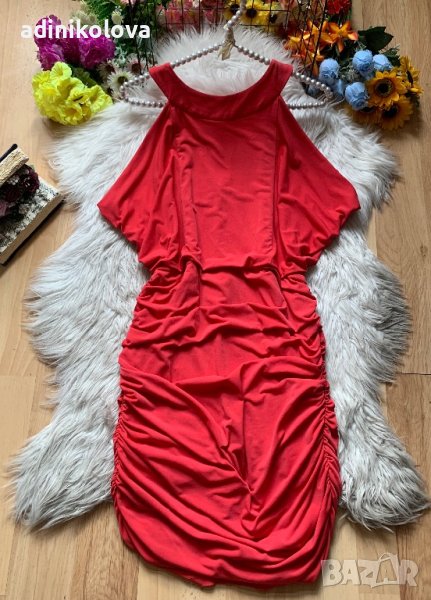 Коралова набрана рокля, снимка 1