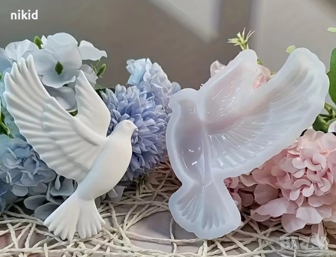 Голям Гълъб Птица силиконов молд форма фондан гипс шоколад смола, снимка 1