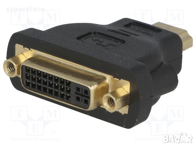 Преходник Адаптер от HDMI Мъжки към DVI-D Женски VCom SS001165 Adapter HDMI M/DVI-D 24+1 F, снимка 1