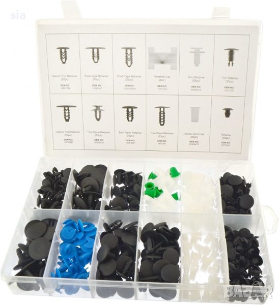 ЩИПКИ 308 БРОЯ ЗА ФИАТ АВТО КЛИПСОВЕ ЗАКОПЧАЛКИ КОПКА - ЩИПКА ЗА КОРИ ЛАЙСНИ ПАНЕЛИ ТАБЛО, снимка 1