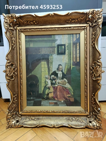 Гоблен на Вилер „Жена белеща ябълки", снимка 1