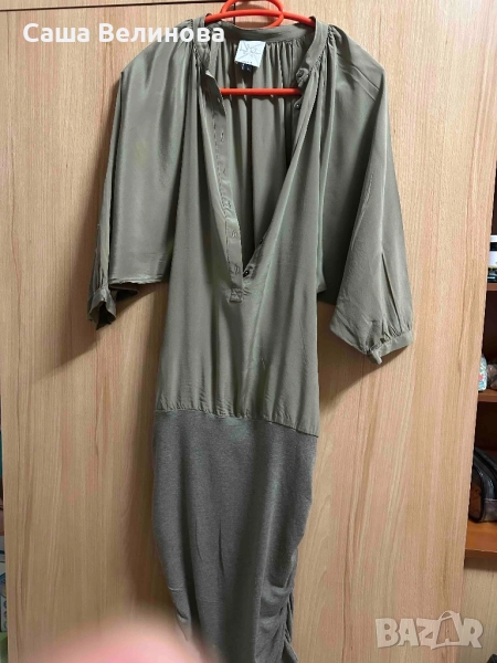 Зелена копринена роба, снимка 1