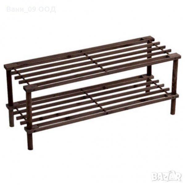 Дървена етажерка за обувки на 2 нива, снимка 1