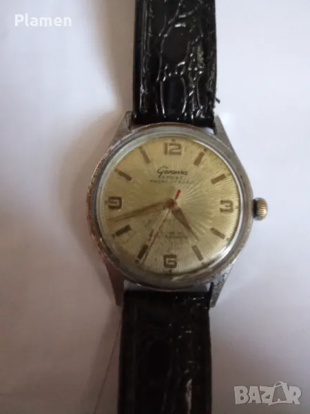 Мъжки ръчен часовник Женева Спорт с кожена каишка, снимка 1