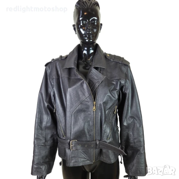📌 5235 Дамско кожено яке | Рокерия | КАТО НОВО | Размер 44 | 120 лв., снимка 1