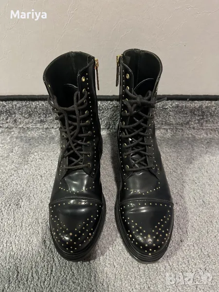 Кожени боти с капси, снимка 1