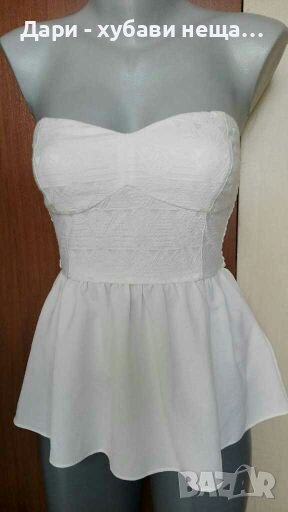 Кокетен еластичен топ, с пеплум🍀❤XS,S, S/M❤🍀арт.4292, снимка 1