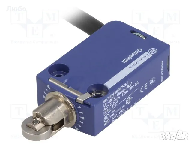 КРАЕН ИЗКЛЮЧВАТЕЛ XCMD2102L1 С МЕТАЛНА РОЛКА Ф11.6, 6A, max 250V AC, снимка 1