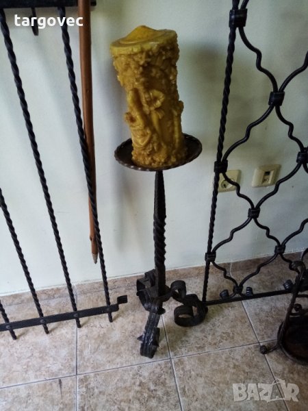 2 броя свещници ковано желязо, снимка 1